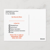 ペットビジネス猫の獣医アポイントメントのリマインダー ポストカード (裏面)