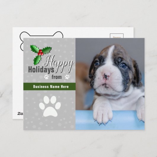 ペットビジネス用クリスマスはがき – カスタム写真 ポストカード (正面/裏面)