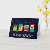 ペットビジネス クリスマスホリデー カード (黄色い花)