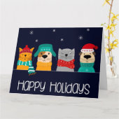 ペットビジネス クリスマスホリデー カード (黄色い花)