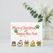 ペットビジネス クリスマス&ニューイヤー ポストカード (スタンド正面)