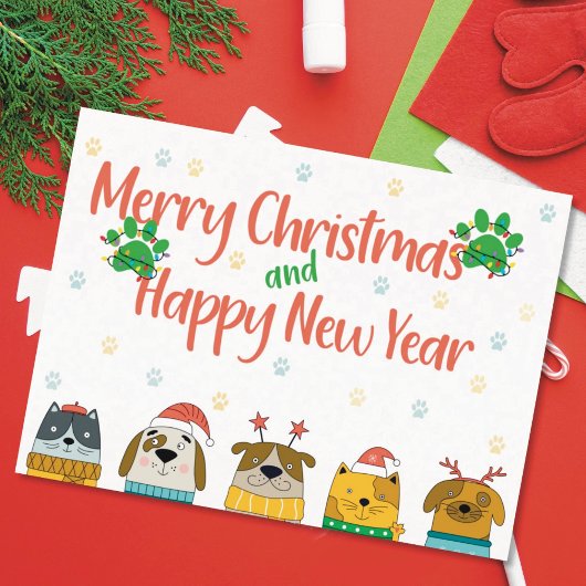 ペットビジネス クリスマス&ニューイヤー ポストカード