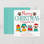 ペットビジネス クリスマス 犬 猫 ノートカード (正面/裏面)