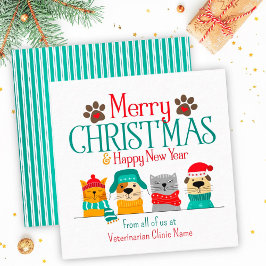 ペットビジネス クリスマス 犬 猫 ノートカード