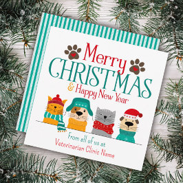 ペットビジネス クリスマス 犬 猫 ノートカード