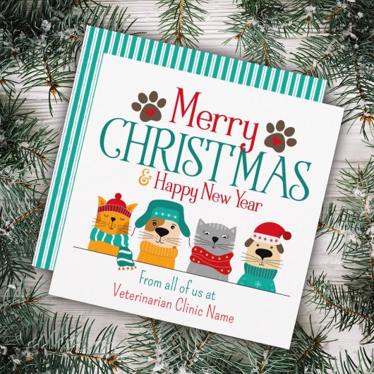 ペットビジネス クリスマス 犬 猫 ノートカード