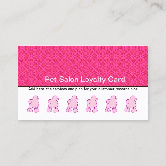ペットピンクの紫色のプードルの顧客のロイヤリティの紹介 ロイヤリティカード (裏面)