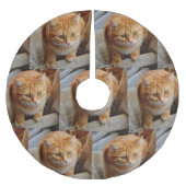 ペットファミリーフォトスカスタマイズクリススマスホリデー ブラッシュドポリエステルツリースカート (正面)