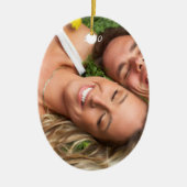 ペットフィッシュクリスマスカップルフォトオーナメント セラミックオーナメント (正面)