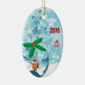 ペットフィッシュクリスマスカップルフォトオーナメント セラミックオーナメント (右)