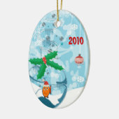 ペットフィッシュクリスマスカップルフォトオーナメント セラミックオーナメント (左)