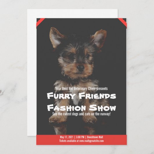 ペットフェア編集可能な資金調達者フライヤー採用招待状 招待状 (正面/裏面)