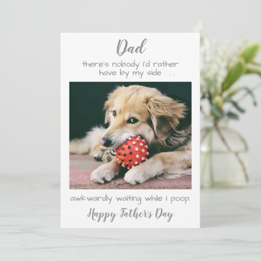 ペットフォおもしろいト犬パーソナライズされたパパ父の日 シーズンカード (スタンド正面)