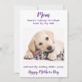 ペットフォおもしろいト犬パーソナライズされた母ママの日 シーズンカード (正面)