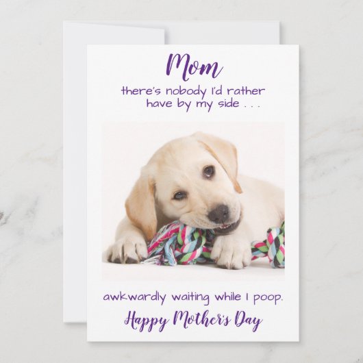 ペットフォおもしろいト犬パーソナライズされた母ママの日 シーズンカード (正面)