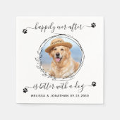 ペットフォエレガントトドッグの後ずっと楽しく結婚過ごす スタンダードカクテルナプキン (正面)