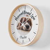 ペットフォカスタムトパーソナライズされたドッグ名ドッグフォト 壁時計 (傾斜)