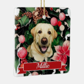 ペットフォトウォーターカラークリスマスリース セラミックオーナメント (右)