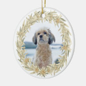 ペットフォトエデルワイスアルパインフローラリース セラミックオーナメント (左)