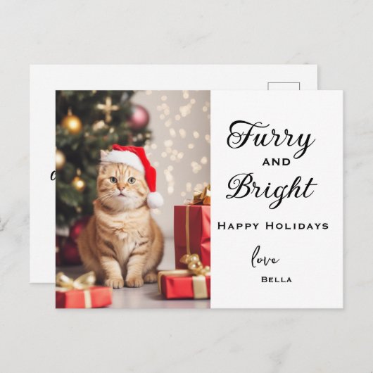 ペットフォトクリスマスカードパーソナライズされた – 休日 シーズンポストカード (正面/裏面)