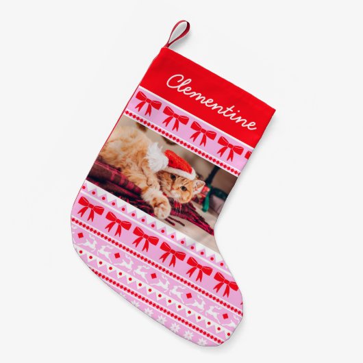 ペットフォトクリスマスニッフェイクトセーター(名前) スモールクリスマスストッキング (正面 (吊り時))