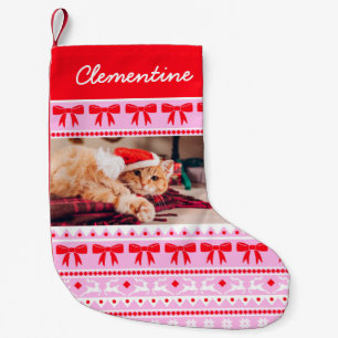 ペットフォトクリスマスニッフェイクトセーター（名前） スモールクリスマスストッキング