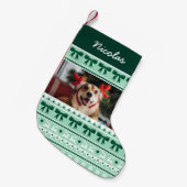 ペットフォトクリスマスニッフェイクトセーター(名前) スモールクリスマスストッキング (正面 (吊り時))