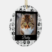 ペットフォトクリスマスペモダンース白黒 セラミックオーナメント (右)