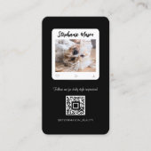 ペットフォトグラファーモダンソーシャルメディア白黒 名刺 (正面)