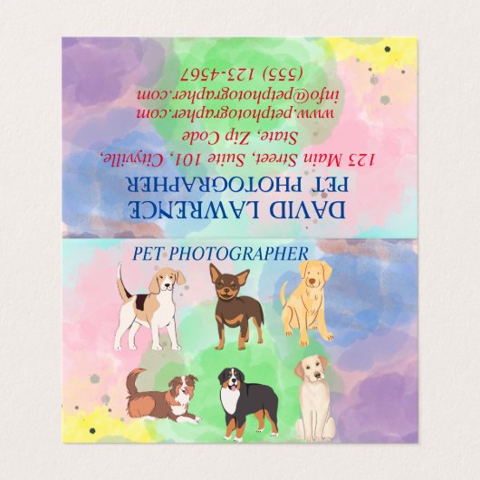 ペットフォトグラファー動物トリマーシックビジネスカード 名刺 (外部フラット)