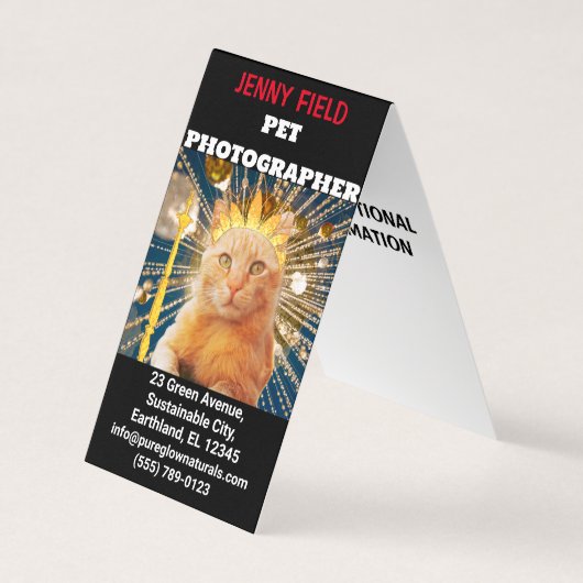 ペットフォトグラファー動物写真折り畳み名刺 名刺 (正面)