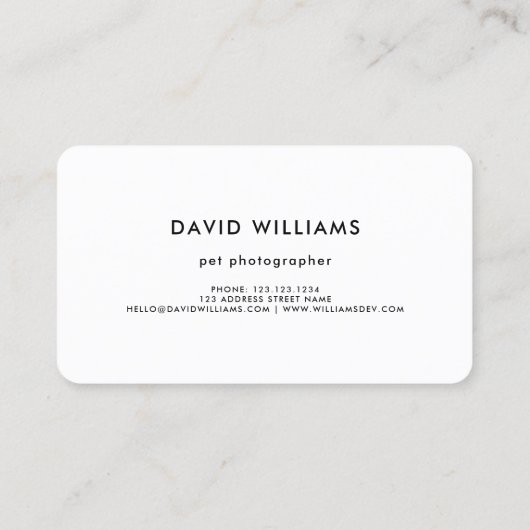 ペットフォトグラファーQRコードプロフェッショナルホワイト 名刺 (裏面)