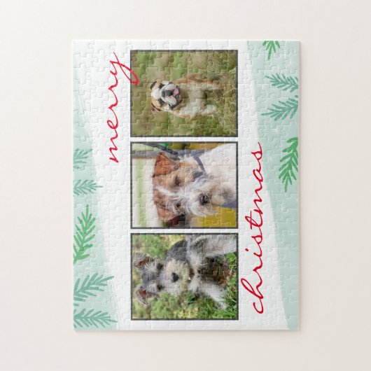 ペットフォトコラージュメリークリスマス ジグソーパズル (縦)