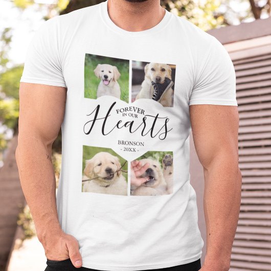 ペットフォトコラージュ モダン 永遠に心に Tシャツ