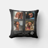 ペットフォトコラージュ&悔やみや弔慰引用文素朴犬/猫 クッション (正面)