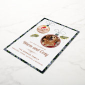 ペットフォトゴードンタータンチェッククリスマスバラ金ゴールド 箔シーズンカード (回転した状態)