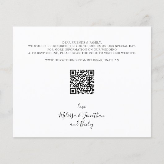 ペットフォトドッグウェディング日付予算QRコードを保存 (裏面)