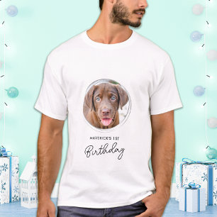 ペットフォトドッグ誕生日 パーソナライズされた Tシャツ
