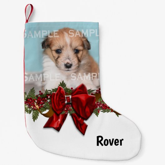 ペットフォトネームフェスティバルクリスマスガーランド2 スモールクリスマスストッキング (正面)