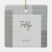 ペットフォトネーム年クラシック間ニュートラルジンガムおもしろい セラミックオーナメント (裏面)