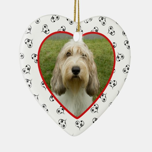 ペットフォトハートフレパーソナライズされたーム セラミックオーナメント (右)