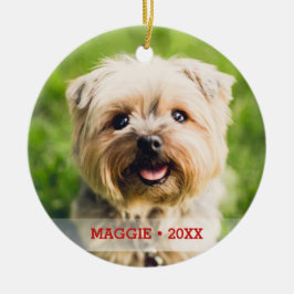 ペットフォトパーソナライズされた両面クリスマスツリー セラミックオーナメント