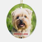 ペットフォトパーソナライズされた両面クリスマスツリー セラミックオーナメント (左)