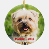 ペットフォトパーソナライズされた両面クリスマスツリー セラミックオーナメント (裏面)