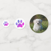 ペットフォトパープルピンクポープリントバースデーパーティー コンフェッティ (正面)