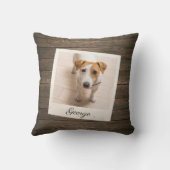 ペットフォトフレーム素朴ウッドパーソナライズされた クッション (裏面)