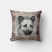 ペットフォトブリックワークアクセント枕 クッション (正面)