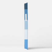 ペットフォトモノグラモダンム |青いカラーボックスのストライプ Case-Mate iPhoneケース (裏面 / 右)