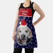 ペットフォトレッドサンタハット雪の結晶ネイビークリスマス エプロン (インサイチュ)