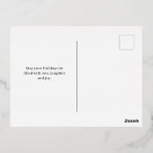 ペットフォトレ素朴ッドプレイドハッピーパウィーデイズ金ゴールド 箔シーズンポストカード (裏面)